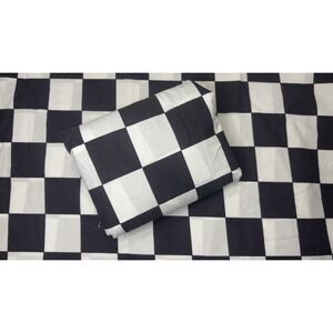 Stevens Sheet Set Checkered Black White Check Full Flat No Iron Percale Sheets